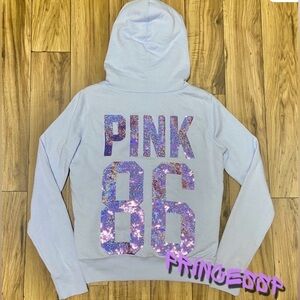 PINK VS LIMITED EDITION FUR LINED BLING HOODIE (M) 🎁FREE 💝 GIFT